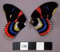Painted Multicolored Butterflies on Fabric, on Covered Wire and Loose
