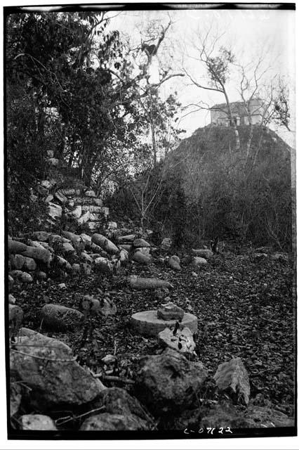 Platform of Cones, in left foreground, Castillo (N. side) in background