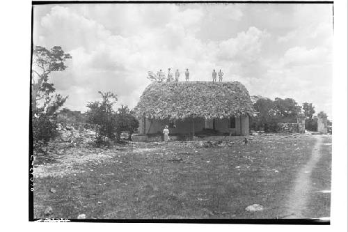 Morris House; Being Thatched; Looking North