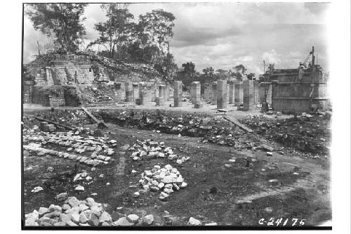 NE Colonnade - looking NW after excavation