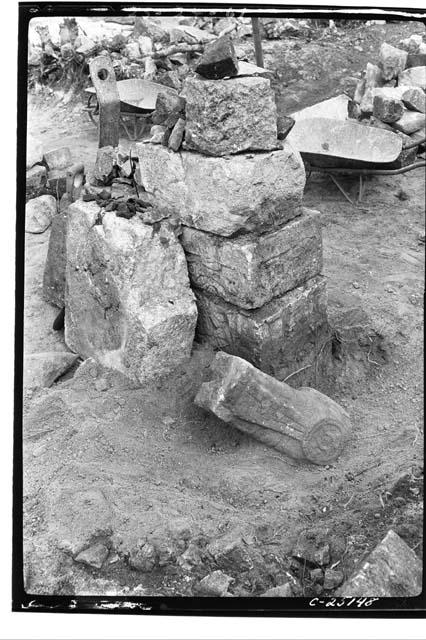 North standard bearer as found at the Temple of Warriors