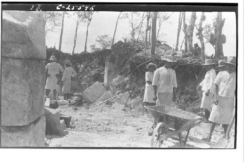 Excavating top level of the Temple of Warriors