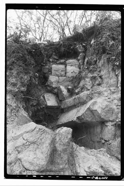 Corner of walls in the Temple of the Phalli.