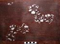 Stencil, Katagami, treated paper, hand cut floral cluster motif, textured ground