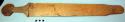 Wooden batten for loom #7033 - sword-like with carving on handle