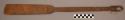 Spoon, carved wood spatula, geometric designs, two cut outs end of handle