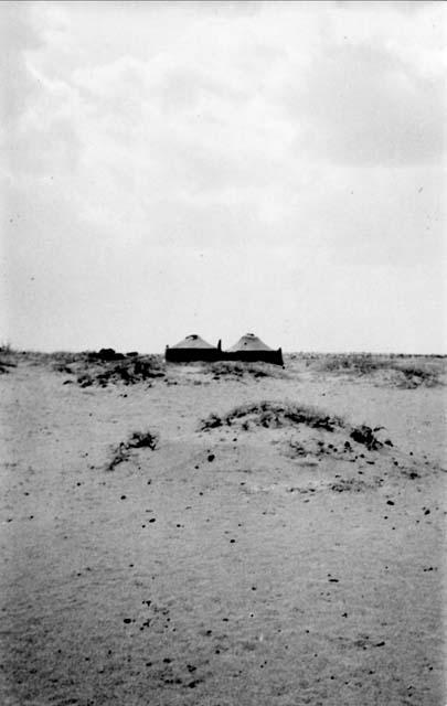Huts in desert