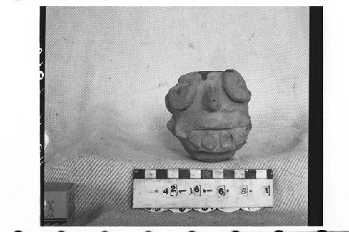 Fragmentary Ceramic Tlaloc Head