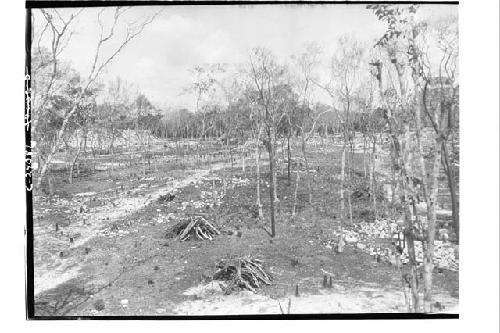 General view - Panorama from NE corner of court - #2; 1000 Columns