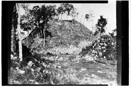 Temple of Warriors before excavating and after cleaning