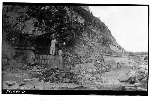 Resetting corner stone at the Temple of Warriors