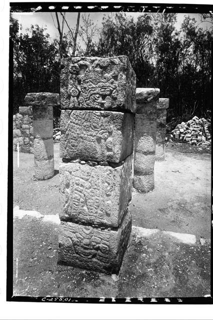 Right column at the Temple of Xtoloc Cenote