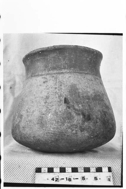 Pottery Jar with Red Band Painted around the Exterior of Rim