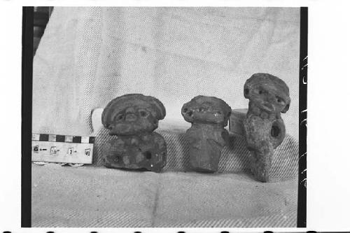 Three Fragmentary Pottery Solid Effigy Figureines