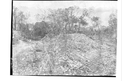 General view - Pile of roof stone from NE Colonnade looking SE; 1000 Columns