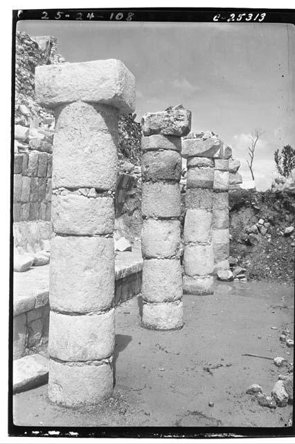 T. of War. Round columns, rear file, W. end, N. col., looking NE