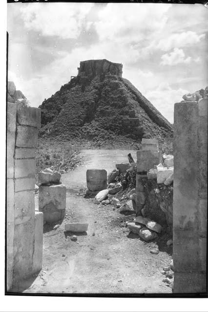 Castillo as seen through doorway N Col. W.N.W. Col of Warriors from E.