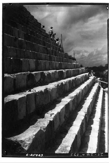 Looking south across stairway at the Temple of Warriors