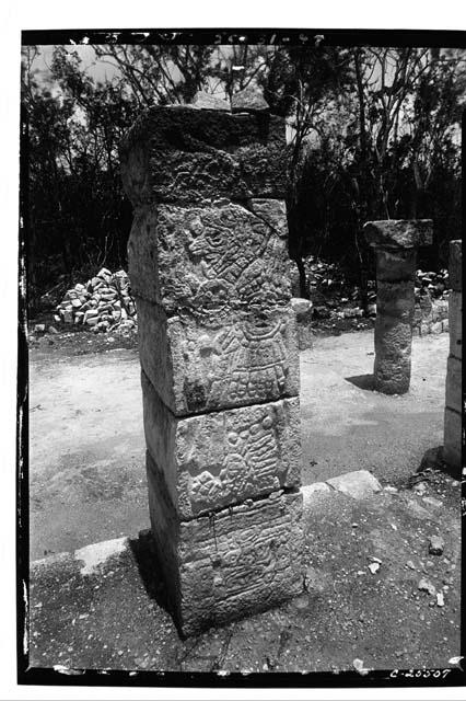 Left column at the Temple of Xtoloc Cenote