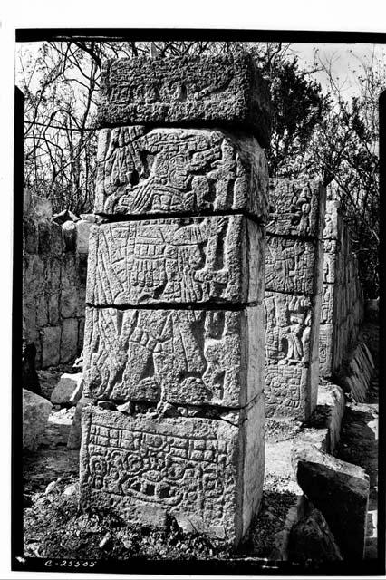 Left column at the Temple of Xtoloc Cenote