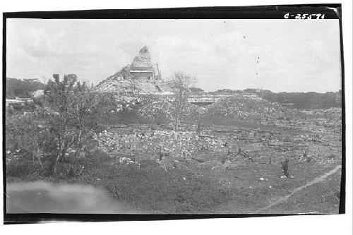 Caracol, reconstruction, distant view