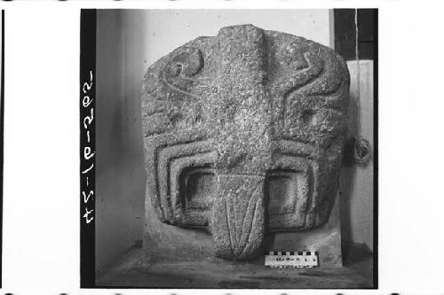 Carved Stone Stylized Jaguar (?) Head