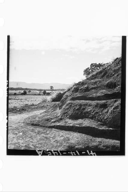 Panorama of terraces above terrace 4 (Phase I) as found.  Photo A fits with B an