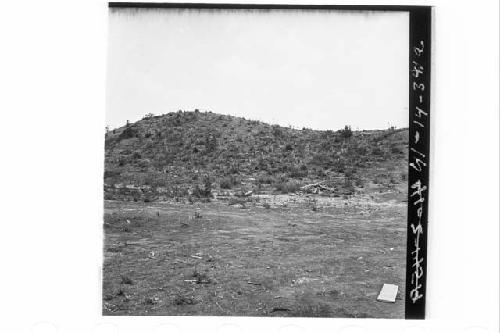 Panorama of South Plaza and Mounds 1-4 from center of Plaza.  End of season.