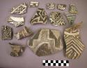 Potsherds (black and white)