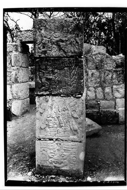 Right column at the Temple of Xtoloc Cenote