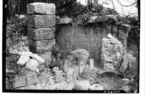 Patio and wall of Temple of Phalli.