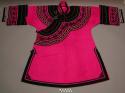 Bridal coat - magenta pink cotton with bands of black