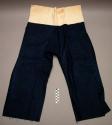 Pair of woman's pants - dark blue cotton with band of white cotton