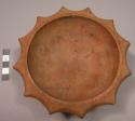 Wooden bowl with scalloped edges, carved, greatest width:  15.6; H: 5.5 cm.