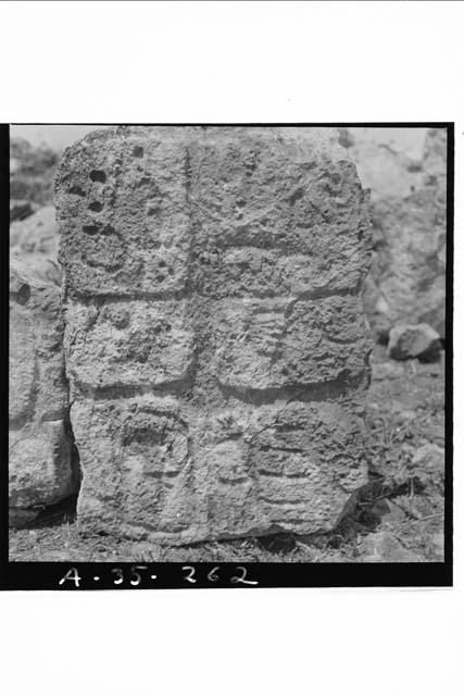 Individual stone from glyphic altar, Str. 2B2