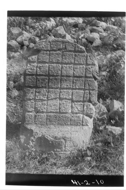 Stela in front (south) of North Range of Monjas Quadrangle