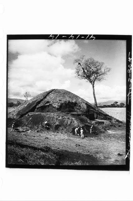 Mound 1 NE from top of Md. 3, from stake N80.12E +3.5', looking SW (levelled)