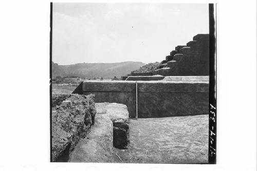 South profile of Mound 2 from SW corner.  Structure 10 looking N.  Mound 2-S.