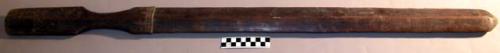 Wooden sword ("dia") with engravings of stylized canarium nuts, L: 105 cm. Thick