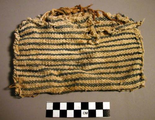 Woven pouch, warp striped