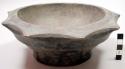 Carved wooden bowl with scalloped edges, diameter of base: app. 11 cm., greatest