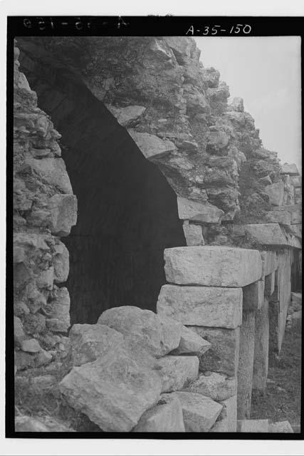 Vaulted wall section, structure 2C3 (Teocalli)