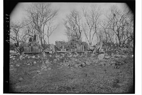 West facade of unfinished building, Structure 2C7