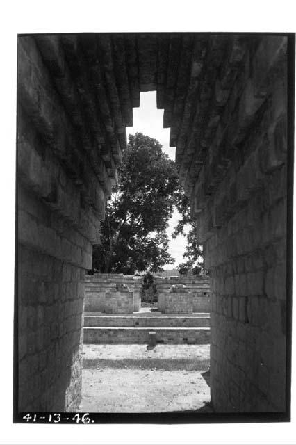 Looking through the center passage towards west structure