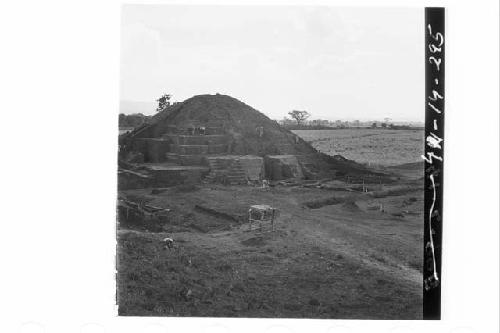 Panorama of Mounds 3, 2, 1 from top of Md. 4 looking S and SW