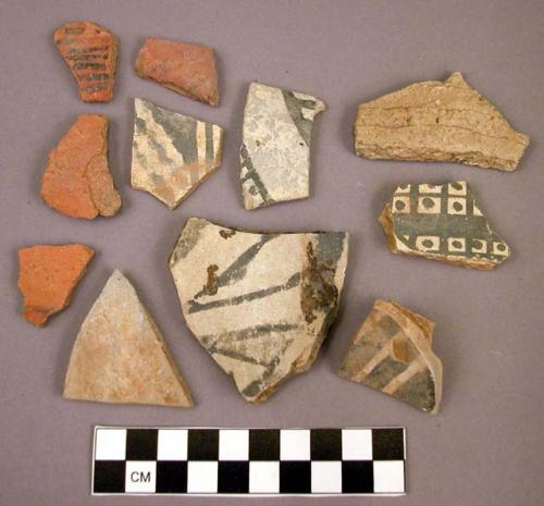 Potsherds, various types