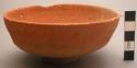 Small pottery bowl - ring base, double zigzag incised exterior design +