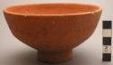 Small pottery bowl - ring base, double zigzag incised exterior design +