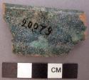 Sherds, blue glaze - patinated