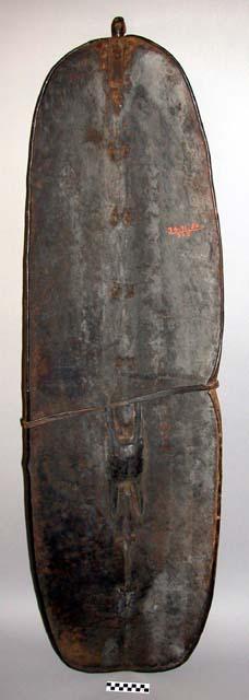 Large oval leather shield